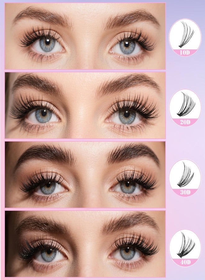 AOPING Lash Clusters Kit Wispy Lashes Extension Kit D Curl False Eyelashes Clusters 560Pcs 10D+20D+30D+40D+50D, 8-16mm with Eyelash Tools Set (Lash Bond and Seal, Lash Remover, Lash Brush, Lash Tweezers) - Image 4